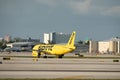 Telephoto shot of a Spirit jet airplane at Fort Lauderdale FL FLL