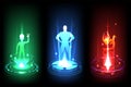 Teleportation stage with aliens holograms