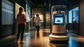 telepresence robot, guiding visitors through a museum exhibit Royalty Free Stock Photo