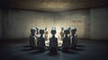 Telepresence Robots Huddle In Creepy Concrete Room