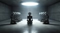 Telepresence Robots Huddle In Dark Concrete Room
