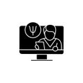 Telepsychiatry glyph icon