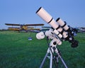 Telescope at an airfield Royalty Free Stock Photo