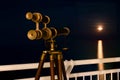 Telescope with amazing moonrising