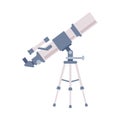 Telescope, Astronomer Equipment for Explore and Observe Space and Galaxy Flat Style Vector Illustration on White