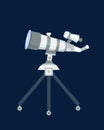 Telescope for astronomy science space discovery instrument vector illustration. Royalty Free Stock Photo