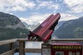 Telescope on the background of Lake Hallstattersee