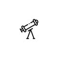 Telescope Binocular Outline Icon, Logo, and illustration