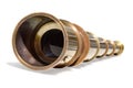 Telescope binoculars brass retro isolated antique lens Royalty Free Stock Photo