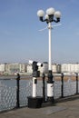 Telescope on Brighton Pier. England Royalty Free Stock Photo