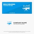 Telescope, Business, Forecast, Forecasting, Market, Trend, Vision SOlid Icon Website Banner and Business Logo Template Royalty Free Stock Photo
