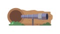 Telescope in Cave Exploration Hidden View, vector design Generative AI Royalty Free Stock Photo