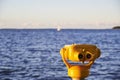 Telescope at the coast of the Greifswalder Bodden at the Baltic Sea