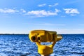 Telescope at the coast of the Greifswalder Bodden at the Baltic Sea