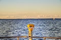 Telescope at the coast of the Greifswalder Bodden at the Baltic Sea