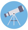 Basic RGB Telescope Color Isolated Vector Icon that can be easily modified or edit