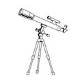 Telescope object coloring book vector