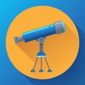 Telescope flat icon, Education and astronomy element, spyglass and study stars vector icon Royalty Free Stock Photo