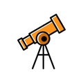 Telescope flat icon. education symbol. simple design editable. design illustration Royalty Free Stock Photo