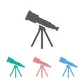 Telescope icon, scope, magnification, spyglass