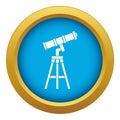 Telescope icon blue vector isolated Royalty Free Stock Photo