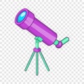 Telescope icon, cartoon style Royalty Free Stock Photo