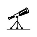 Black solid icon for Telescope, discovery and astronomy