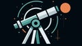 A telescope icon representing the use of astronomical data in big data analysis and research created with Generative AI