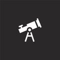 telescope icon. Filled telescope icon for website design and mobile, app development. telescope icon from filled learning