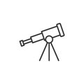 Telescope icon in flat style. Cosmos discover vector illustration on isolated background. Astronomy sign business concept Royalty Free Stock Photo