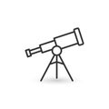 Telescope icon in flat style. Cosmos discover vector illustration on isolated background. Astronomy sign business concept Royalty Free Stock Photo