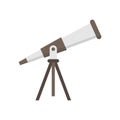 Telescope icon in flat style. Cosmos discover vector illustration on isolated background. Astronomy sign business concept Royalty Free Stock Photo