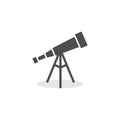 Telescope icon in flat style. Cosmos discover vector illustration on isolated background. Astronomy sign business concept Royalty Free Stock Photo