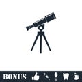 Telescope icon flat