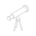 Telescope icon in isometric 3d style Royalty Free Stock Photo
