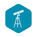 Telescope icon, simple style Royalty Free Stock Photo