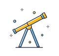 Telescope icon. Spyglass isolated on white background. Design elements color.