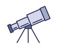 Telescope icon, spyglass. Line colored vector illustration. Isolated on white background