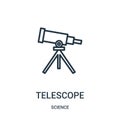 telescope icon vector from science collection. Thin line telescope outline icon vector illustration. Linear symbol