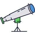 Telescope icon view and discover spyglass vector
