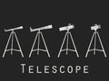 Telescope icons in flat style. Vector illustration.