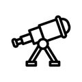 telescope line icon illustration vector graphic