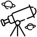 telescope line icon