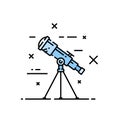 Telescope line icon