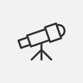 Telescope line vector icon. School icon symbol. Education vector illustration on isolated background