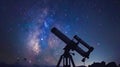 Telescope Mirror Reflecting Milky Way at Night Royalty Free Stock Photo