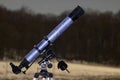 Telescope in night sky Winter edition frozen telescope Royalty Free Stock Photo