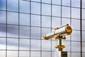 Telescope at observation deck overlooking for Paris. Royalty Free Stock Photo