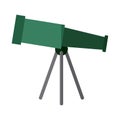 Telescope observatory astronomy equipment flat icon with shadow Royalty Free Stock Photo