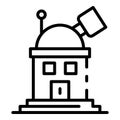 Telescope observatory icon, outline style Royalty Free Stock Photo